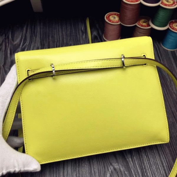 Copie Sac à main Hermès Kelly Danse Jaune Swift – Image 6