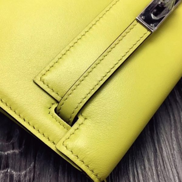 Copie Sac à main Hermès Kelly Danse Jaune Swift – Image 5