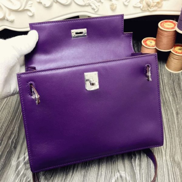 Contrefaçon Sac à main Hermès Kelly Danse Violet Swift – Image 5