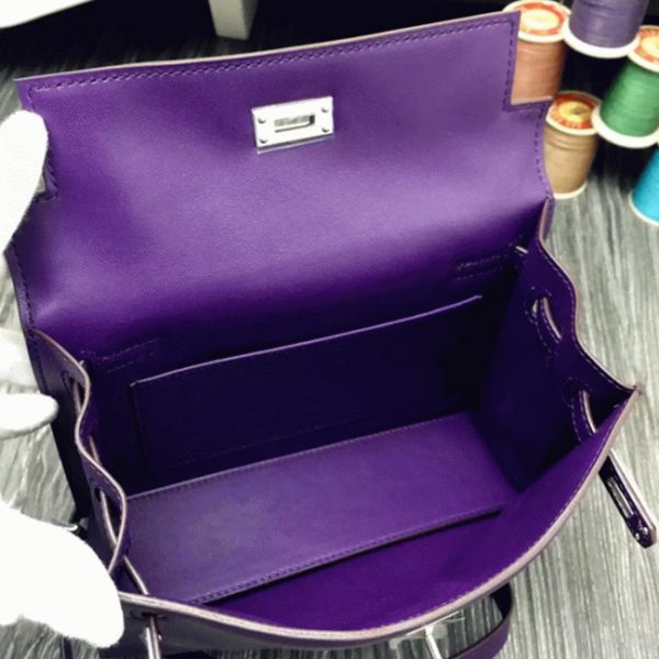 Contrefaçon Sac à main Hermès Kelly Danse Violet Swift – Image 4