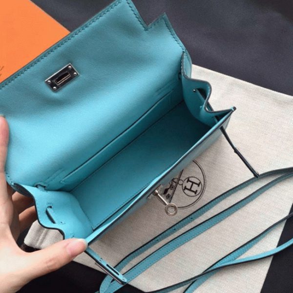 Fausse Sac à main Hermès Kelly Danse Céleste Swift – Image 3