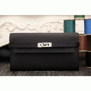 Contrefaçon Portefeuille Kelly Longue Hermès Noir