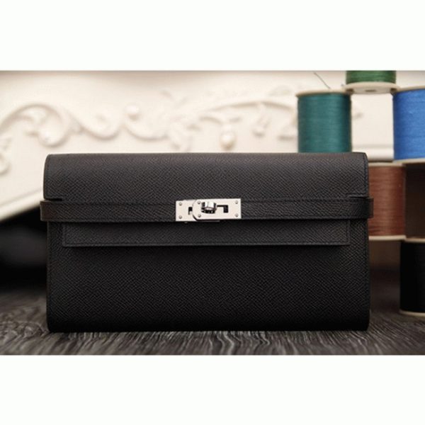 Contrefaçon Portefeuille Kelly Longue Hermès Noir