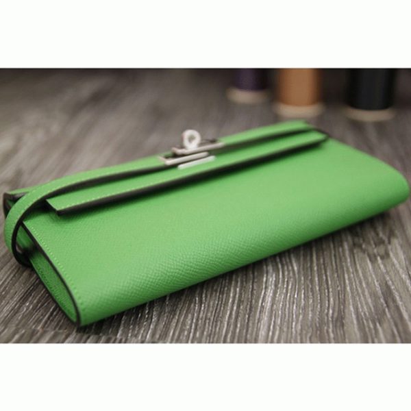 Réplique Designer Portefeuille Kelly Longue Hermès Bambou – Image 5