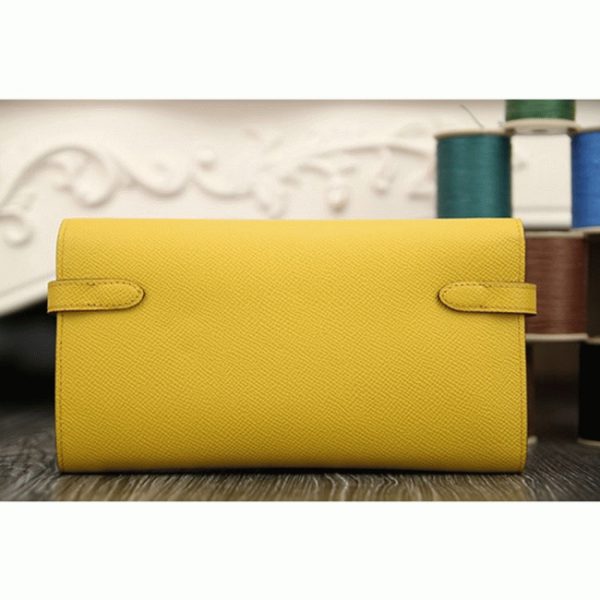 Réplique Portefeuille Kelly Longue Hermès Jaune – Image 8