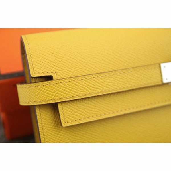 Réplique Portefeuille Kelly Longue Hermès Jaune – Image 7
