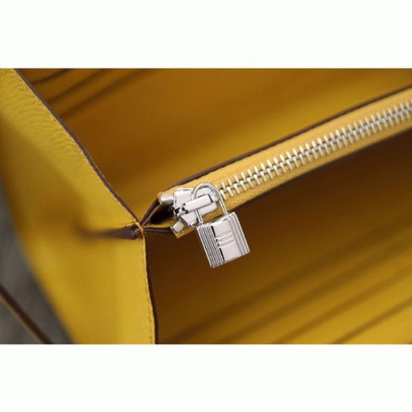 Réplique Portefeuille Kelly Longue Hermès Jaune – Image 6