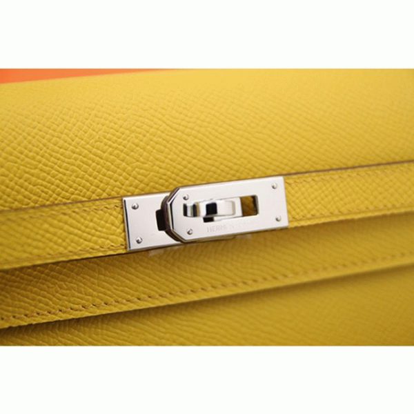 Réplique Portefeuille Kelly Longue Hermès Jaune – Image 4