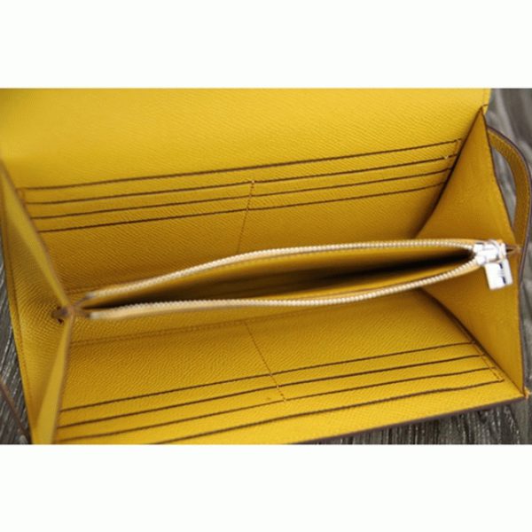 Réplique Portefeuille Kelly Longue Hermès Jaune – Image 3