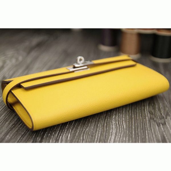 Réplique Portefeuille Kelly Longue Hermès Jaune – Image 2