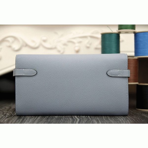 Contrefaçon Portefeuille Kelly Longue Hermès Bleu Lin – Image 7