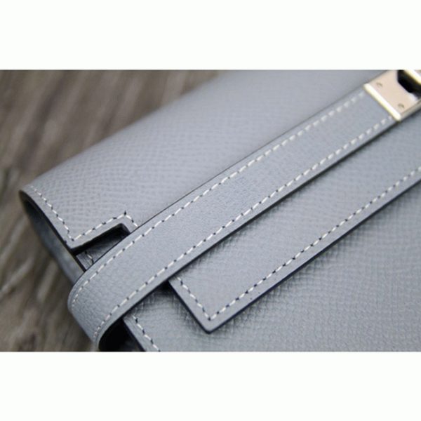 Contrefaçon Portefeuille Kelly Longue Hermès Bleu Lin – Image 4