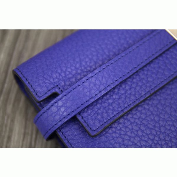 Réplique 1:1 Portefeuille Kelly Longue Hermès Bleu électrique – Image 8