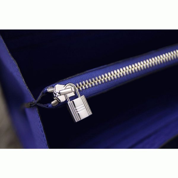 Réplique 1:1 Portefeuille Kelly Longue Hermès Bleu électrique – Image 2
