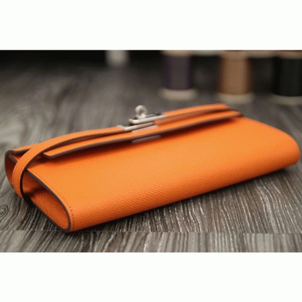 Réplique Bon Marché Portefeuille Kelly Longue Hermès Orange – Image 8