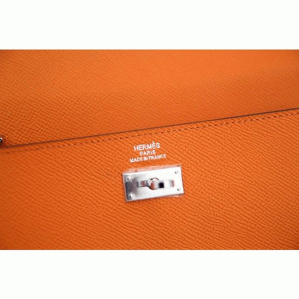 Réplique Bon Marché Portefeuille Kelly Longue Hermès Orange – Image 6