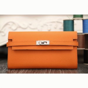 Réplique Bon Marché Portefeuille Kelly Longue Hermès Orange