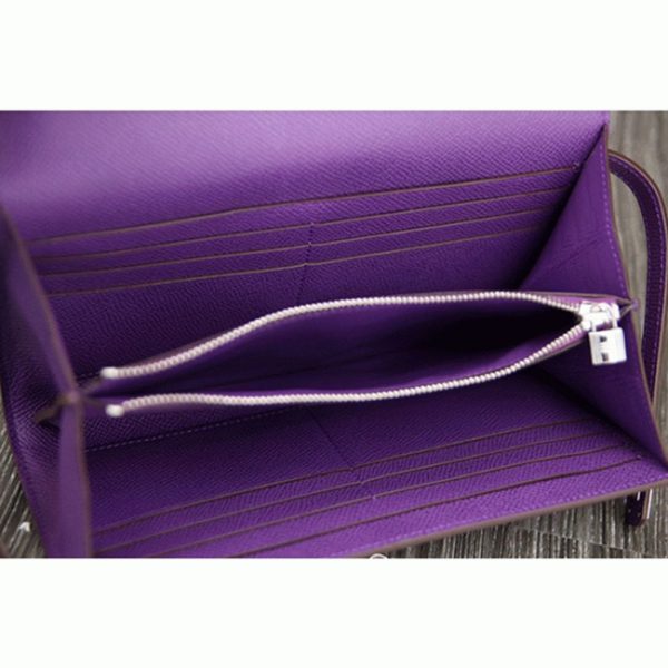 Réplique Portefeuille Kelly Longue Hermès Violet – Image 7