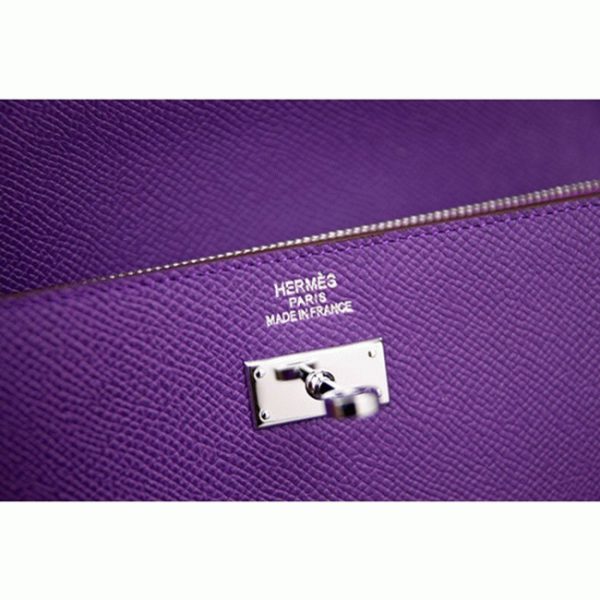 Réplique Portefeuille Kelly Longue Hermès Violet – Image 5