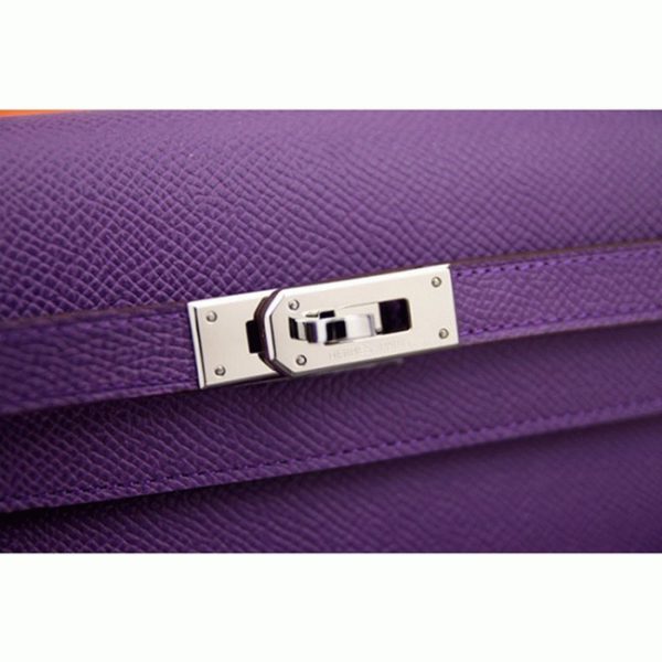 Réplique Portefeuille Kelly Longue Hermès Violet – Image 4