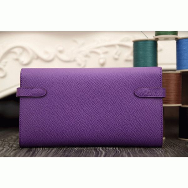 Réplique Portefeuille Kelly Longue Hermès Violet – Image 2