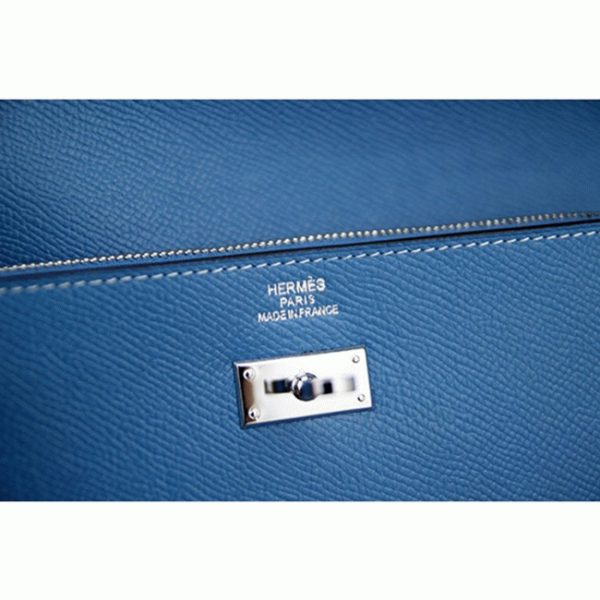 Contrefaçon Portefeuille Kelly Longue Hermès Bleu Jean – Image 8
