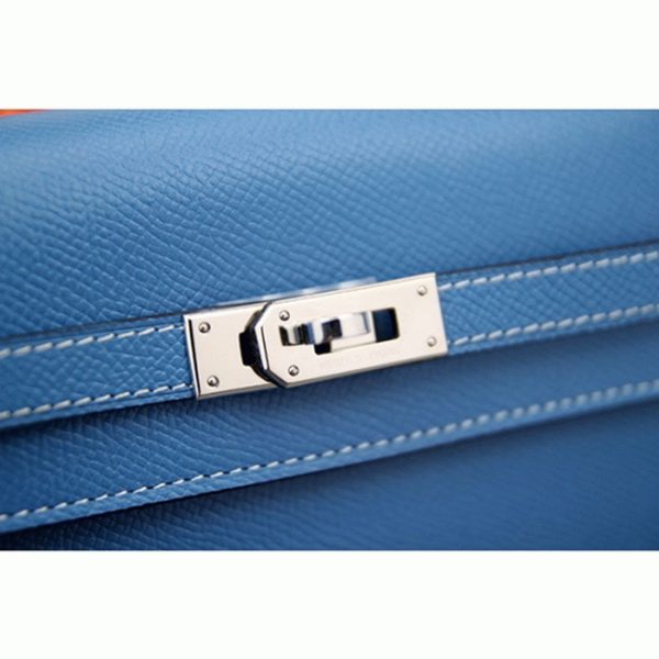 Contrefaçon Portefeuille Kelly Longue Hermès Bleu Jean – Image 5