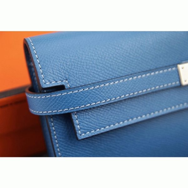 Contrefaçon Portefeuille Kelly Longue Hermès Bleu Jean – Image 2