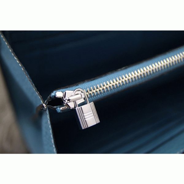 Contrefaçon Portefeuille Kelly Longue Hermès Bleu Jean – Image 5