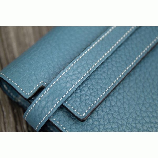 Contrefaçon Portefeuille Kelly Longue Hermès Bleu Jean – Image 4