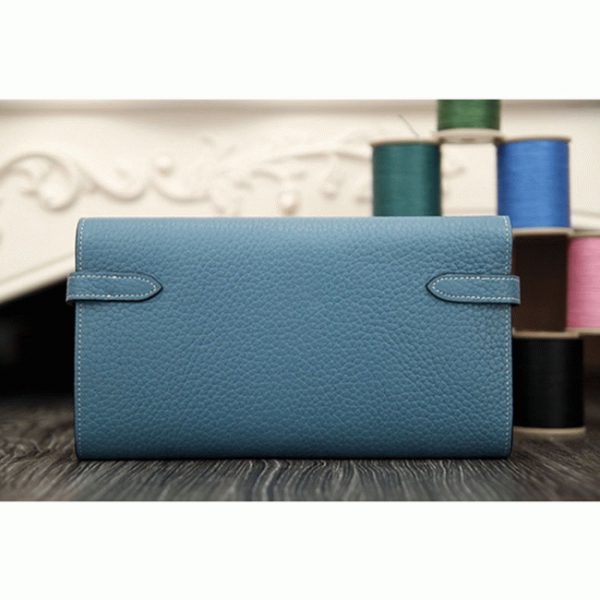 Contrefaçon Portefeuille Kelly Longue Hermès Bleu Jean – Image 3