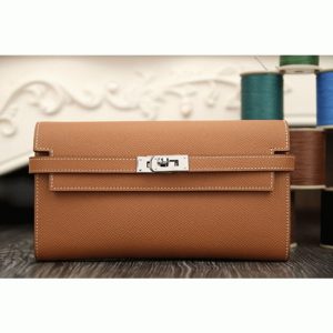 Faux Portefeuille Designer Kelly Longue Hermès Marron