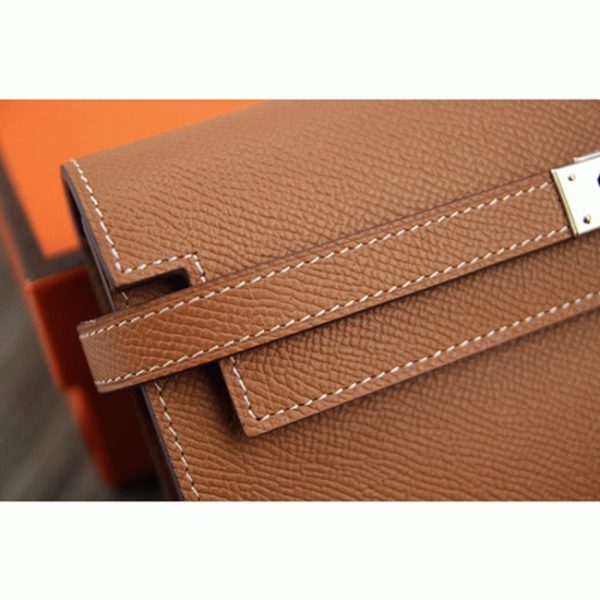 Faux Portefeuille Designer Kelly Longue Hermès Marron – Image 3