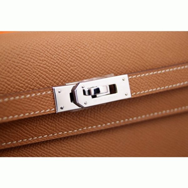 Faux Portefeuille Designer Kelly Longue Hermès Marron – Image 2