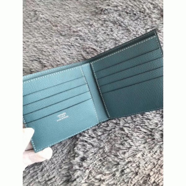 Top Faux Portefeuille Compact Copernic Hermès Bleu Jean – Image 2
