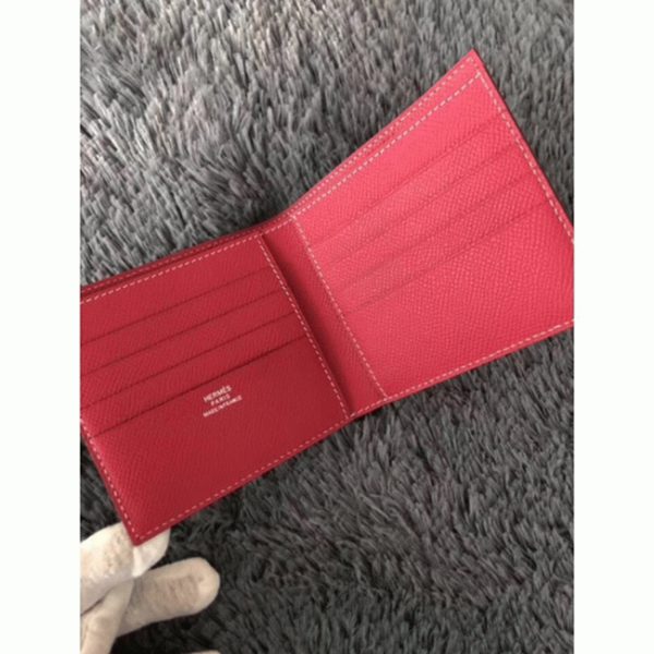 Top Faux Portefeuille Compact Copernic Hermès Rouge Rose – Image 4