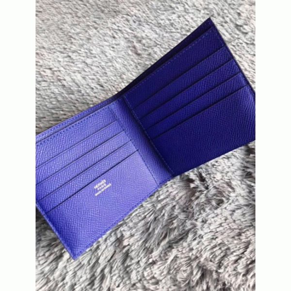 Réplique Luxe Portefeuille Compact Copernic Hermès Bleu électrique – Image 3