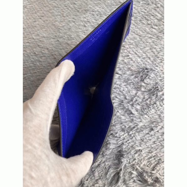 Réplique Luxe Portefeuille Compact Copernic Hermès Bleu électrique – Image 2