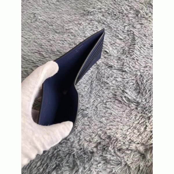 Faux Portefeuille Compact Copernic Hermès Bleu Foncé de Qualité Supérieure – Image 2