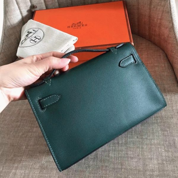 AAA Réplique Sac à main Hermès Kelly Pochette Malachite Epsom – Image 7