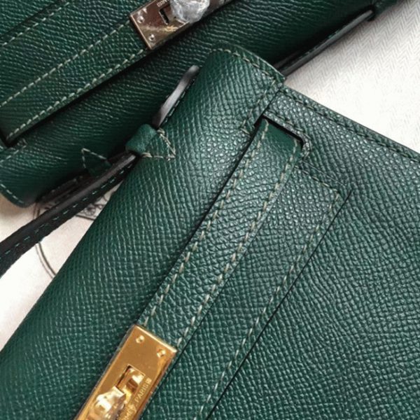AAA Réplique Sac à main Hermès Kelly Pochette Malachite Epsom – Image 2