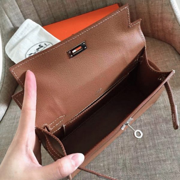 Réplique Haute Qualité Sac à main Hermès Kelly Pochette Or Epsom – Image 3