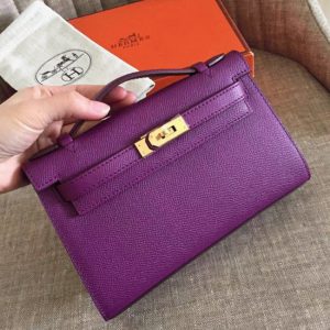 Contrefaçon Sac à main Hermès Kelly Pochette Cyclamen Epsom