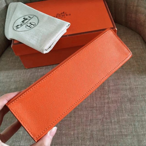 Réplique Sac à main Hermès Kelly Pochette Orange Epsom – Image 4