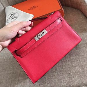 Top Fausse Sac à main Hermès Kelly Pochette Rouge Swift