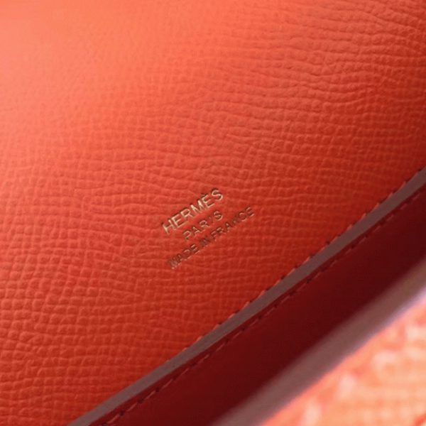 Réplique Sac à main Hermès Kelly Pochette Orange Epsom – Image 3
