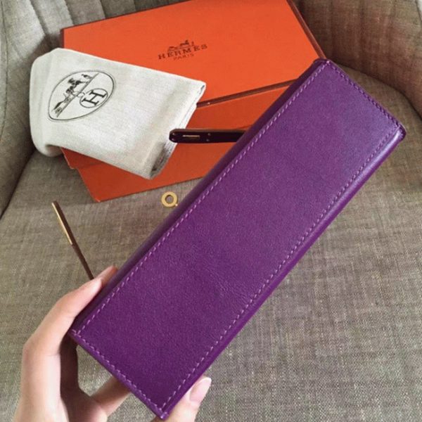 Fausse Sac à main Hermès Kelly Pochette Cyclamen Swift – Image 6