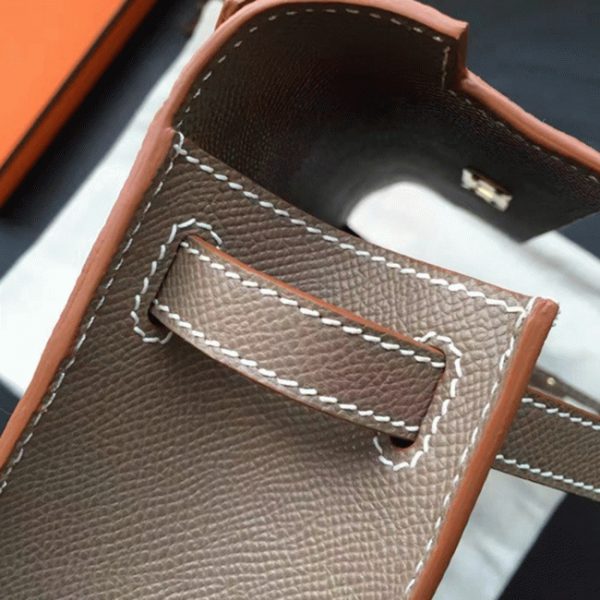 Top Réplique Sac à main Hermès Kelly Pochette étoupe Epsom – Image 8