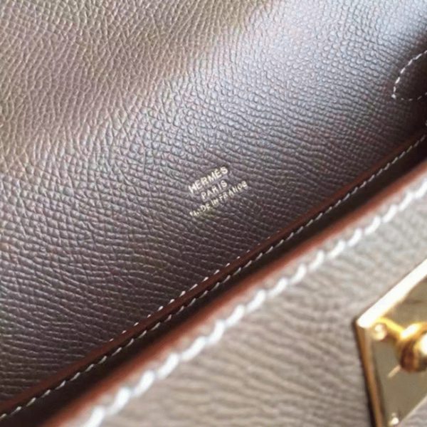 Top Réplique Sac à main Hermès Kelly Pochette étoupe Epsom – Image 2
