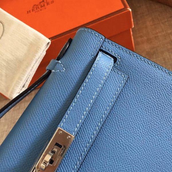 Contrefaçon Sac à main Hermès Kelly Pochette Céleste Epsom – Image 3